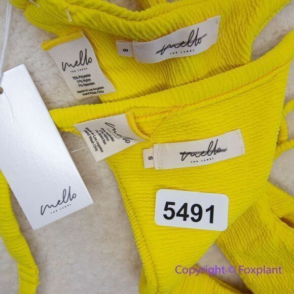 New! Set! Mello the Label low cut top and Brazilian bottom Limao yellow, size S - Picture 12 of 16